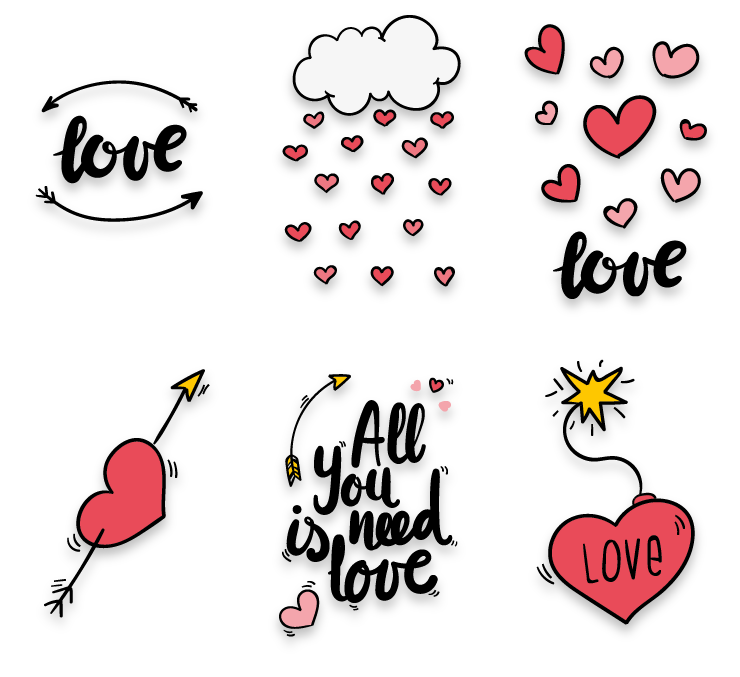 Heart_ Themed_ Doodle_ Collection