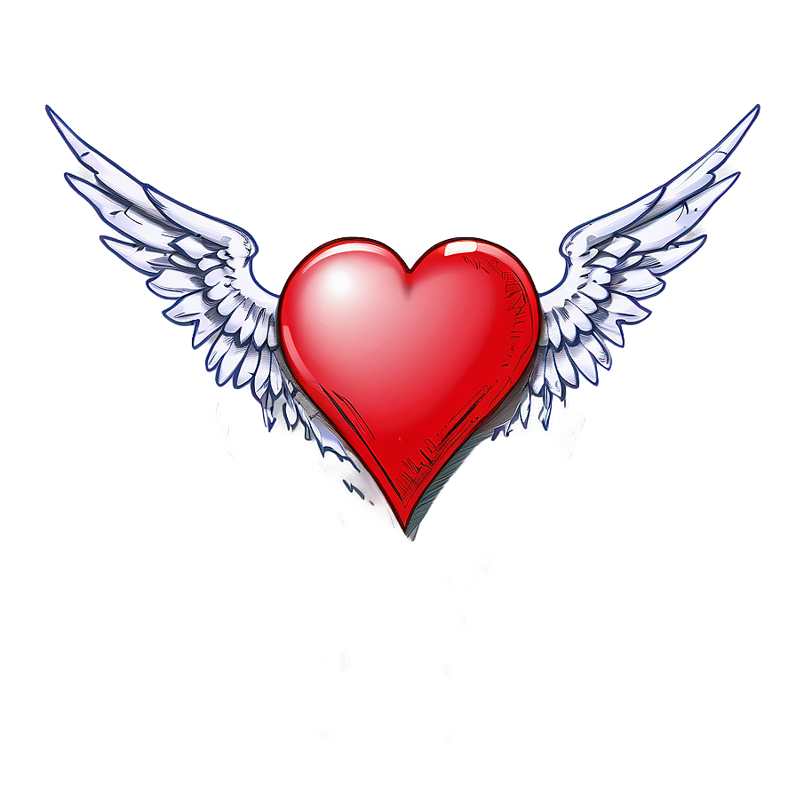 Heart With Wings Sketch Png 06202024