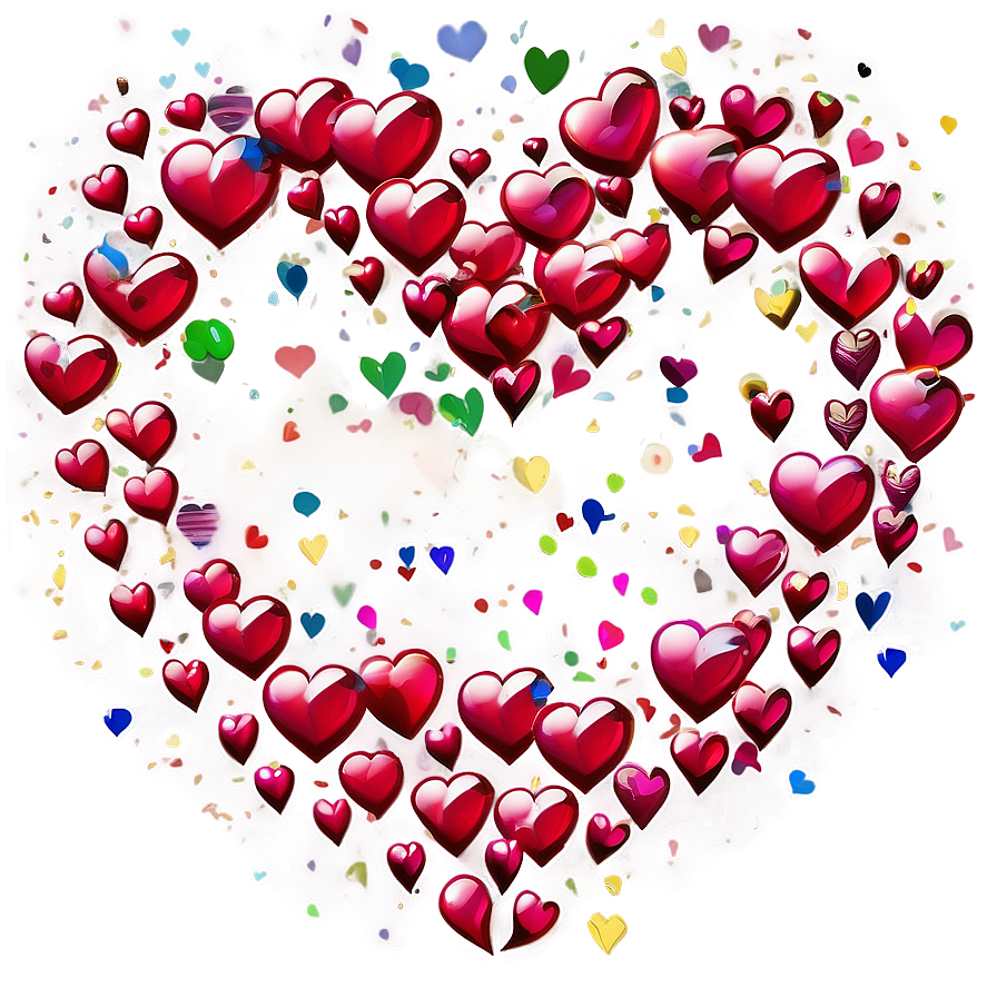 Hearts Confetti Png Tow