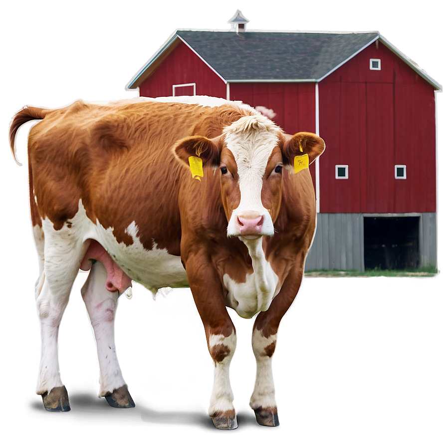 Heifer And Barn Scene Png 86