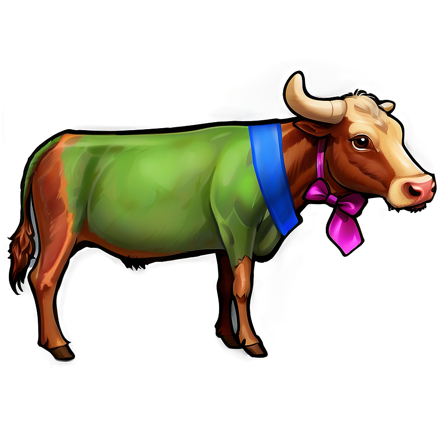 Heifer With Ribbon Png 97