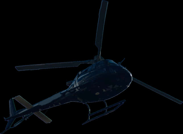 Helicopter Silhouette Against Dark Background