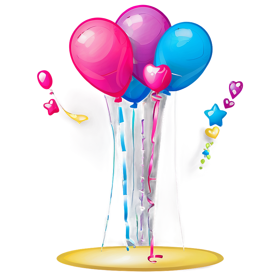 Helium Pink Balloons Floating Png 75