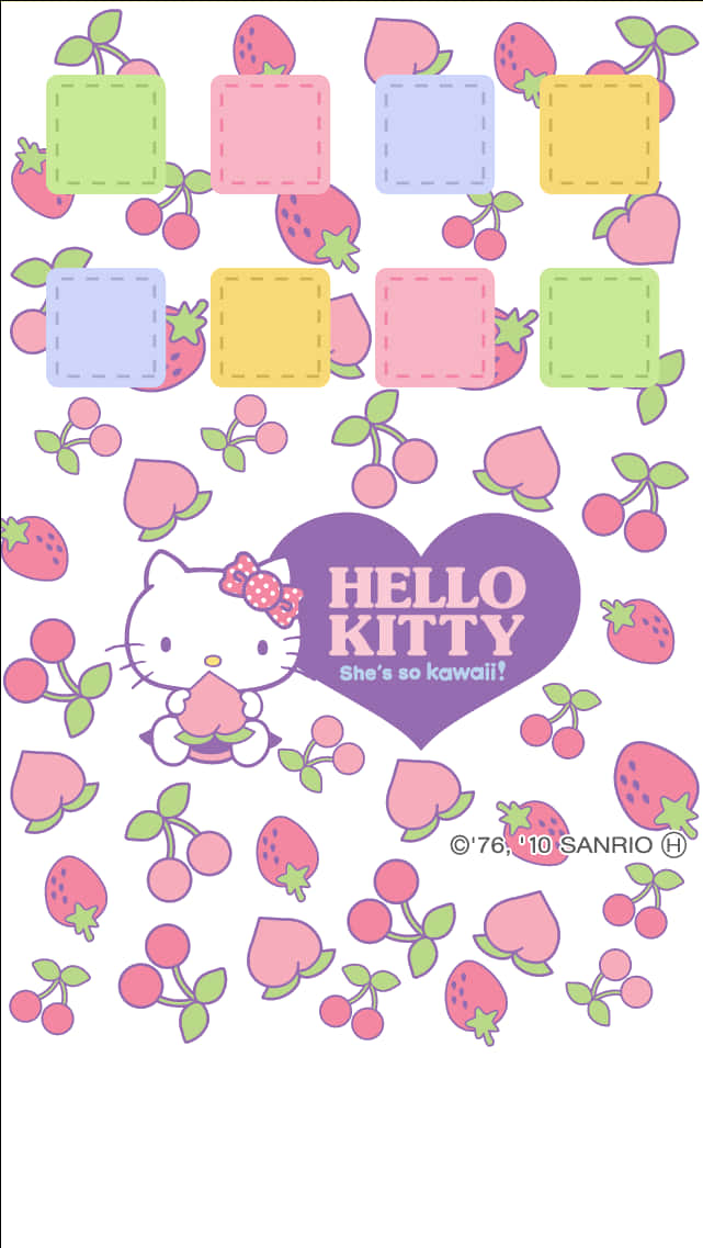 Hello Kitty Kawaii Fruit Pattern