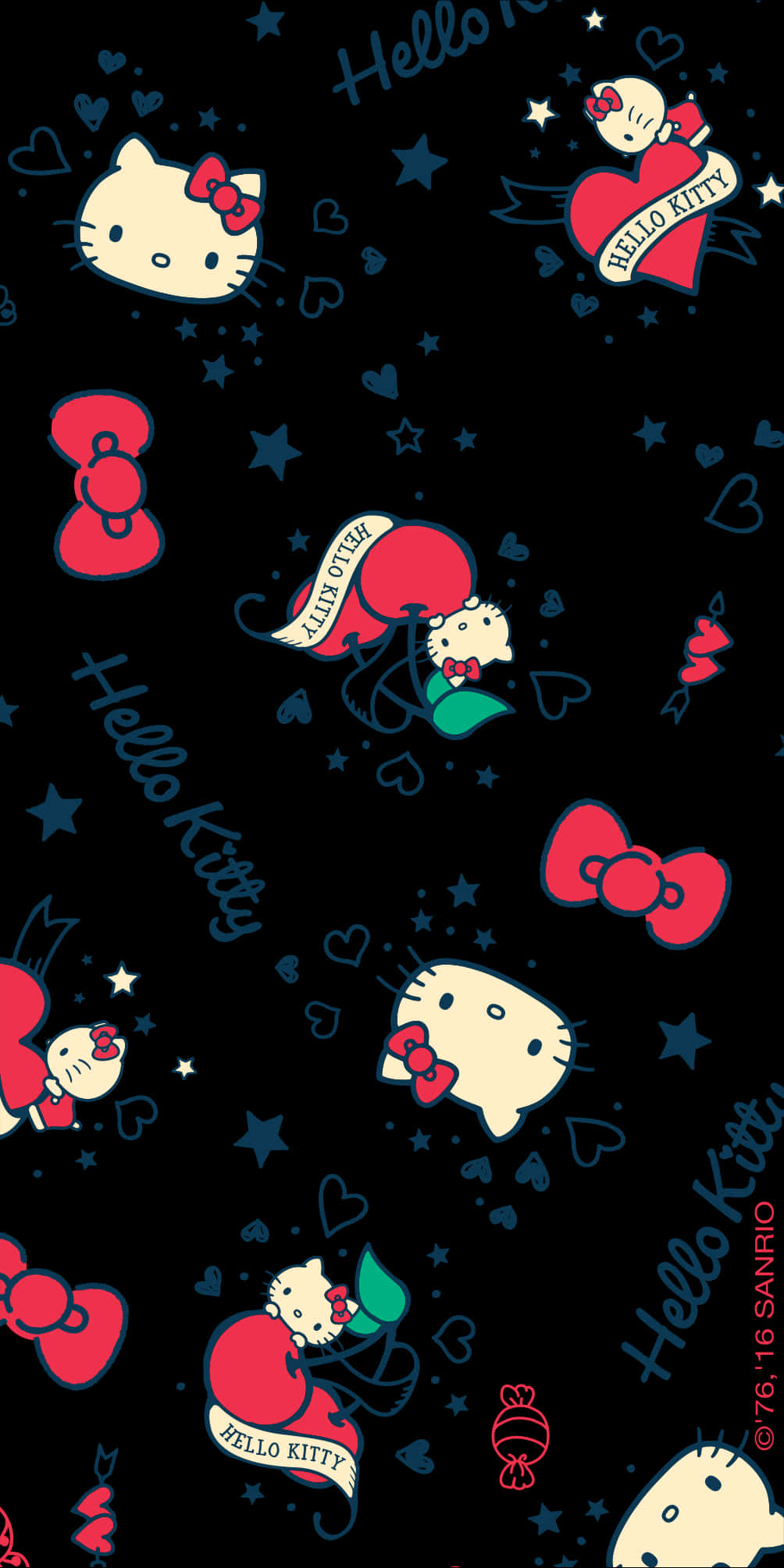 Hello Kitty Pattern Wallpaper