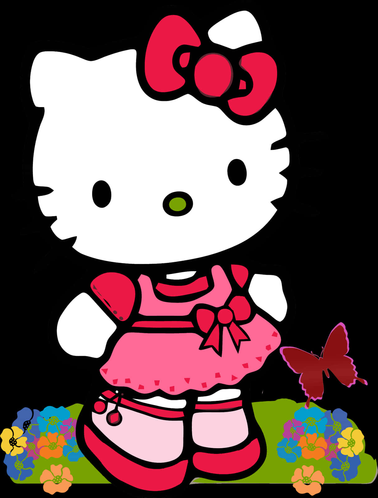 Hello Kitty Pink Dress Butterfly