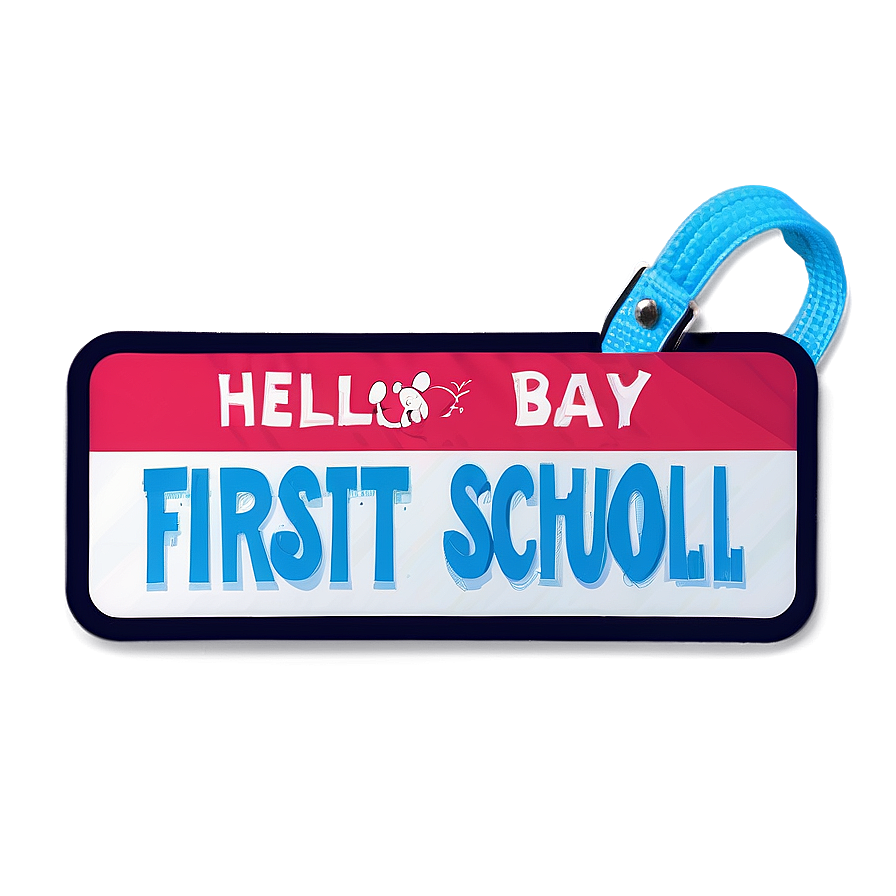 Hello My Name Is First Day Of School Tag Png Yag