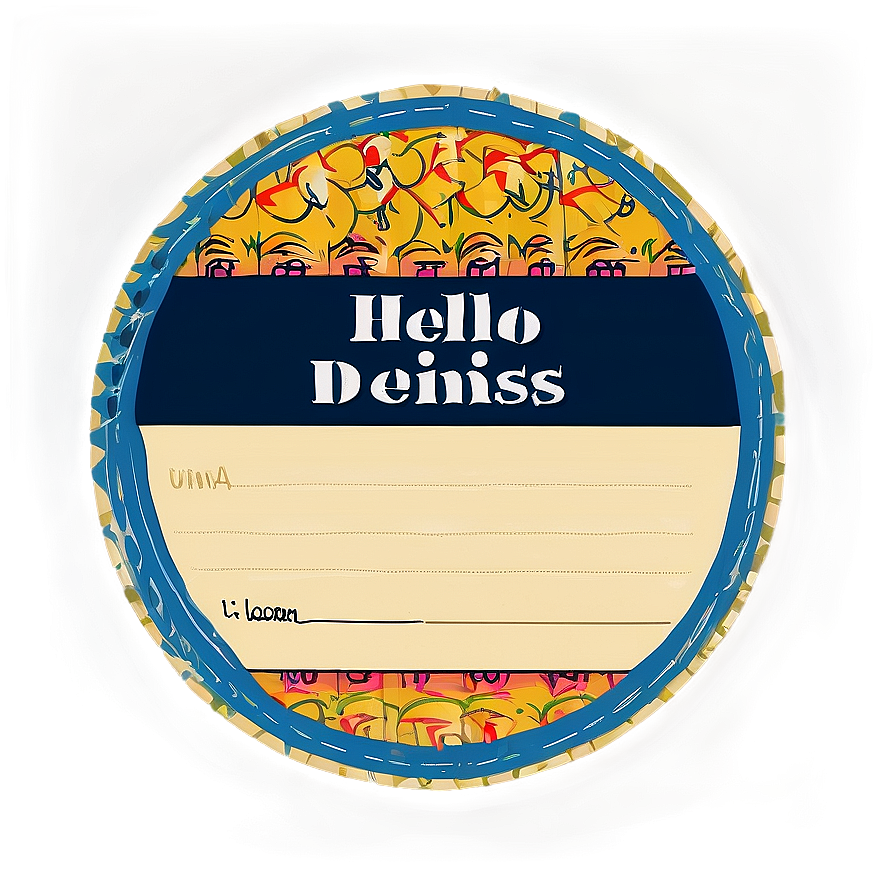 Hello My Name Is Unique Design Label Png 05252024