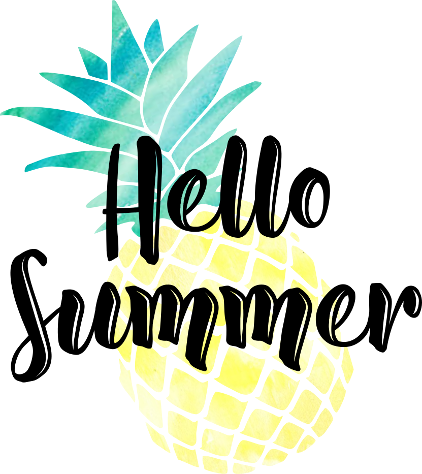 Hello Summer Pineapple Clipart