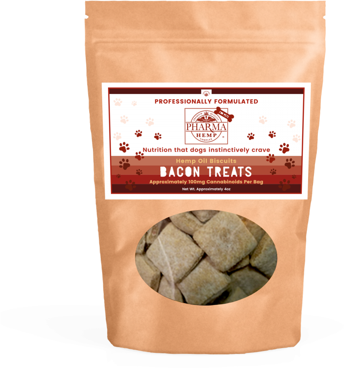 Hemp Oil Bacon Dog Biscuits Packaging