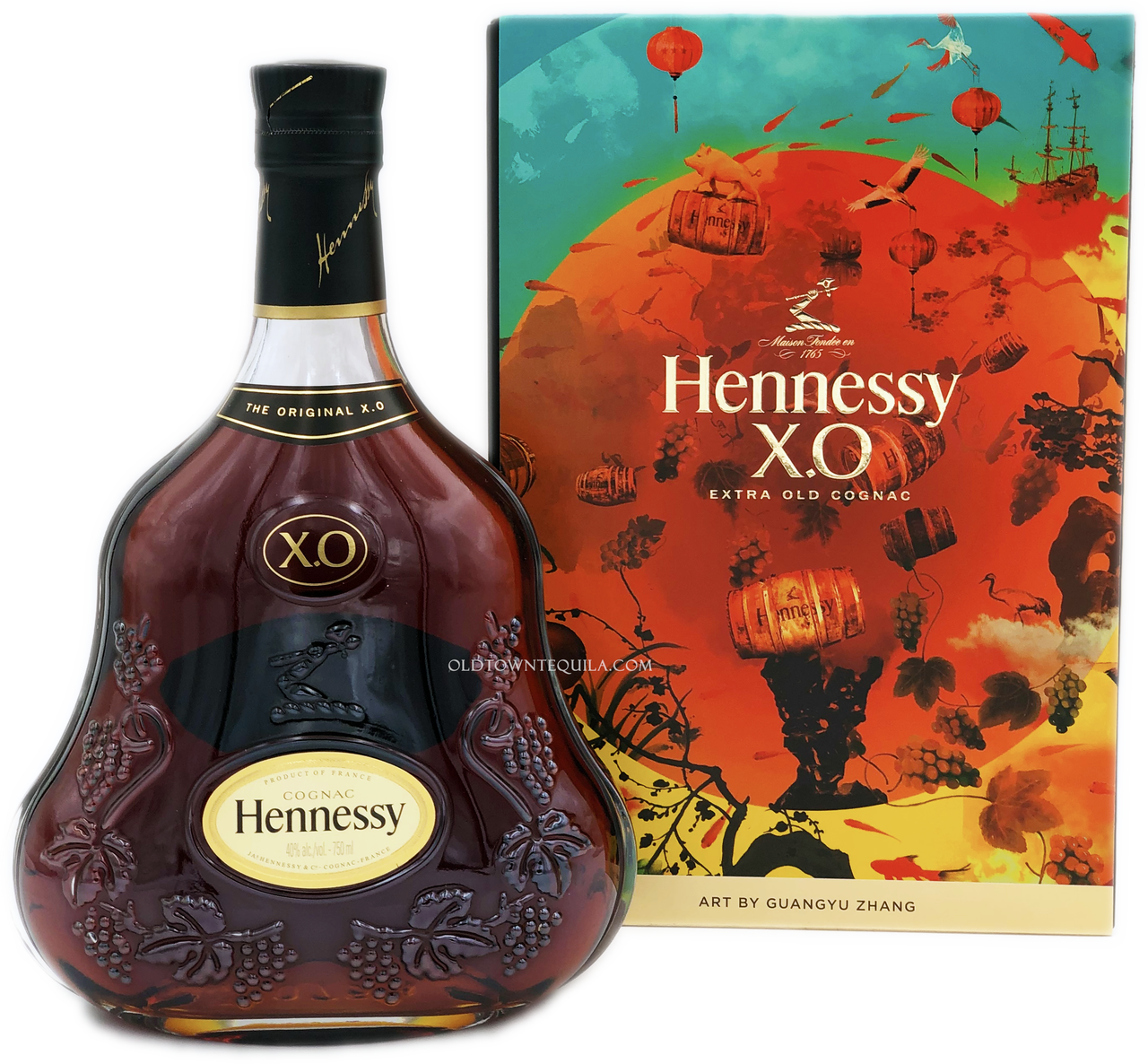 Hennessy X O Cognac Bottleand Artwork