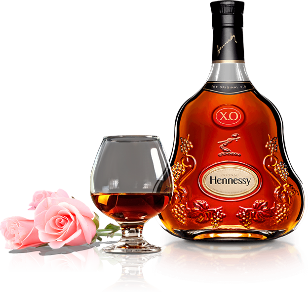 Hennessy X O Cognac Bottleand Glass