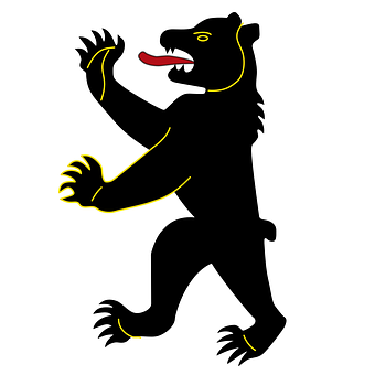 Heraldic Black Bear Rampant