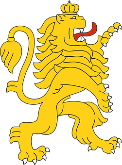 Heraldic Golden Lion Illustration