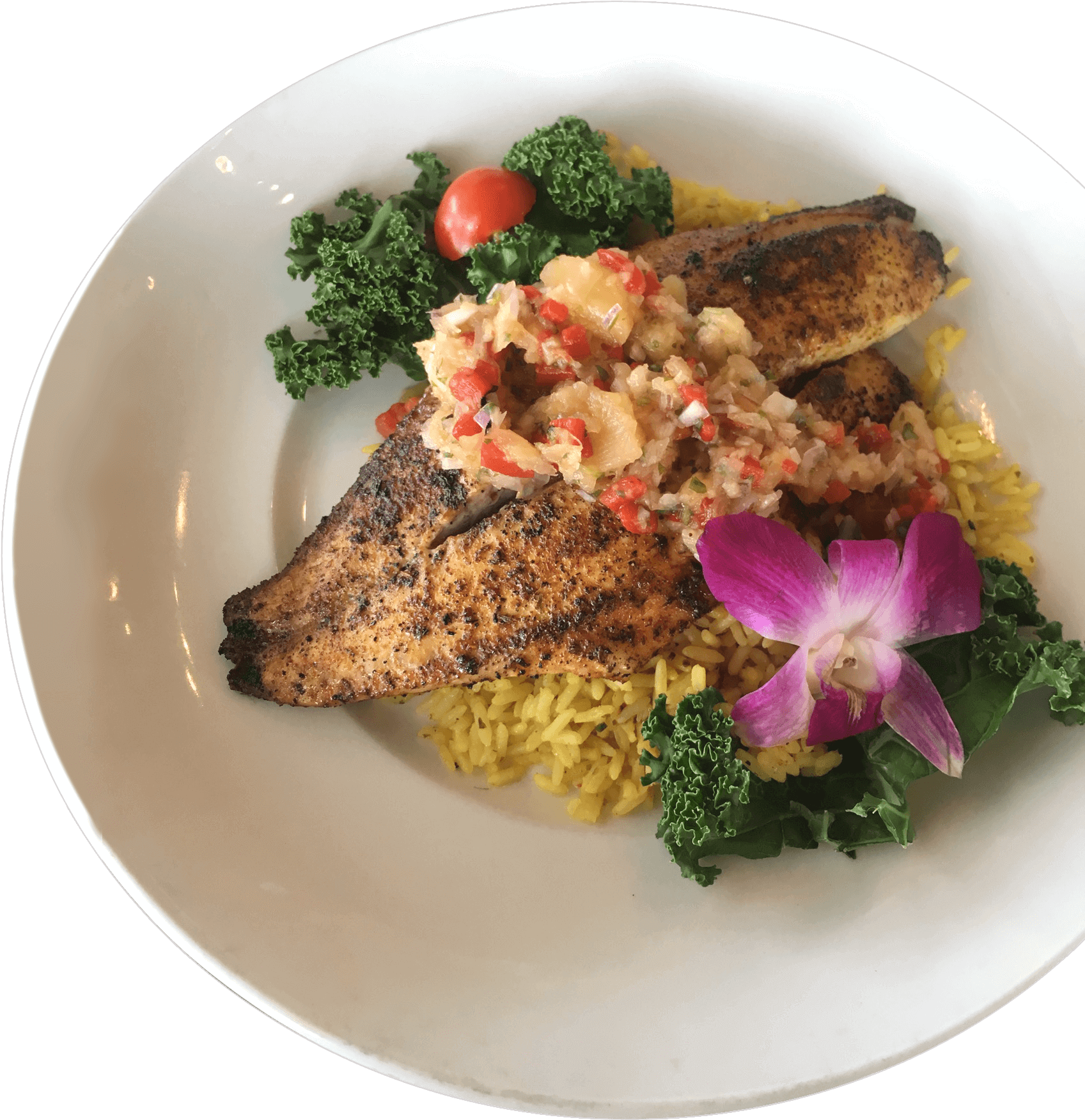 Herb Crusted Fried Fishwith Riceand Vegetables