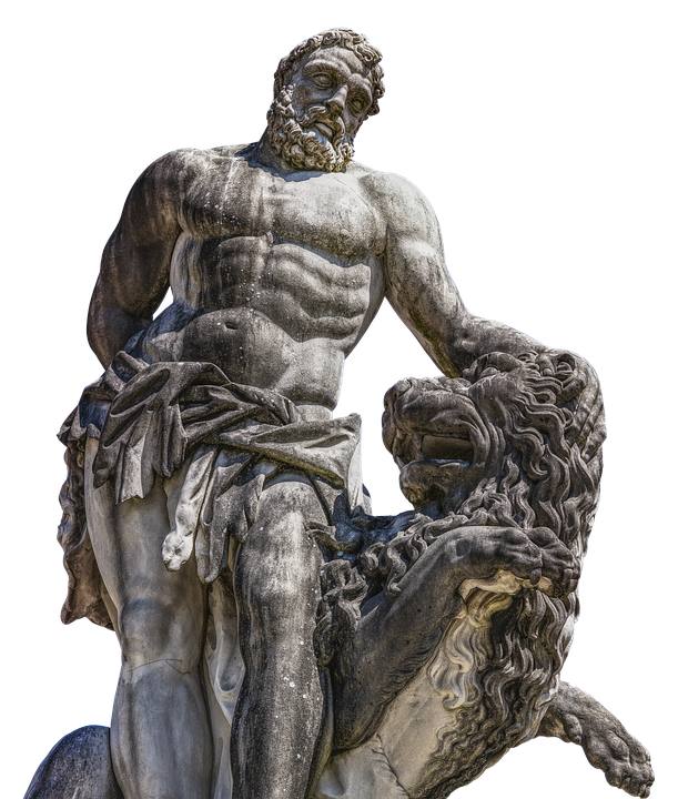 Herculesand Nemean Lion Statue