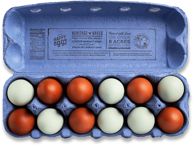 Heritage Breed Eggsin Carton