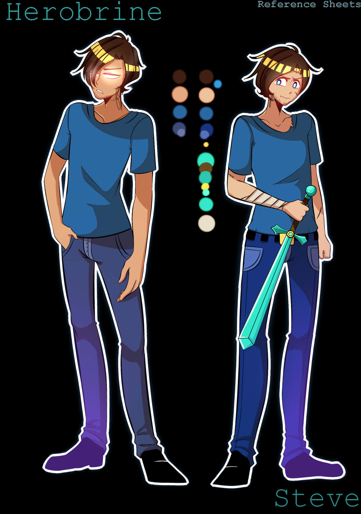 Herobrine_and_ Steve_ Animated_ Character_ Design