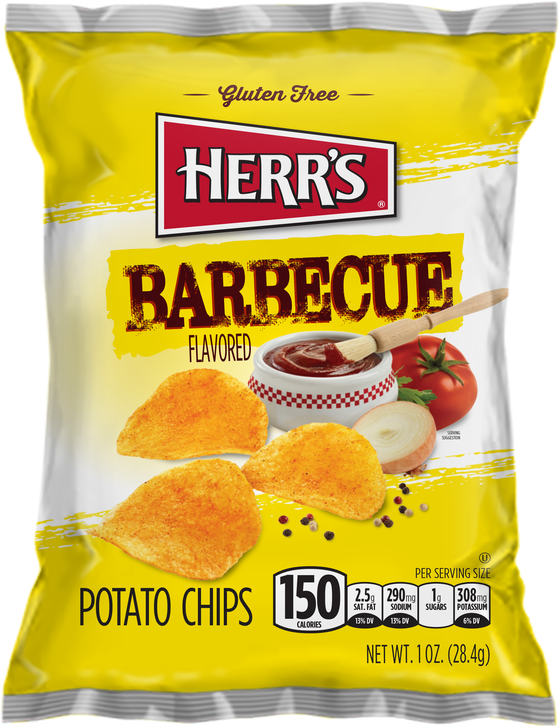 Herrs Barbecue Flavored Potato Chips Package