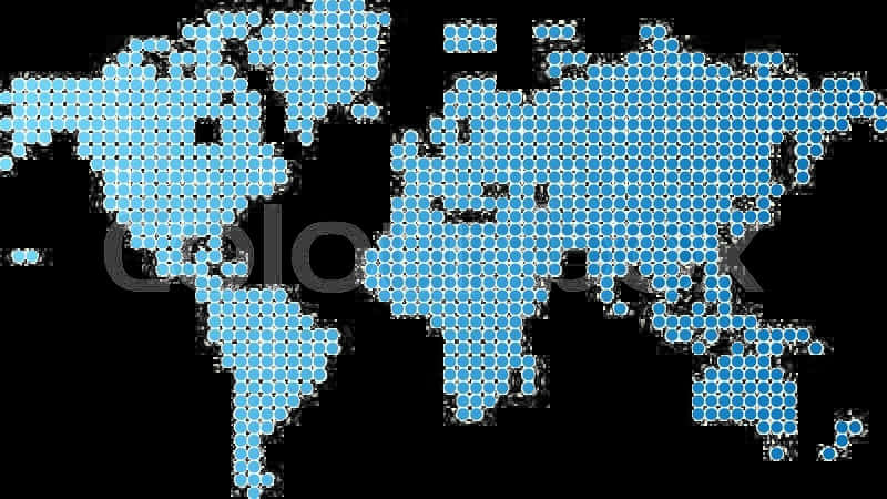Hexagonal Pattern World Map