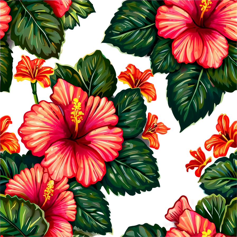 Hibiscus Pattern Png Cgt76