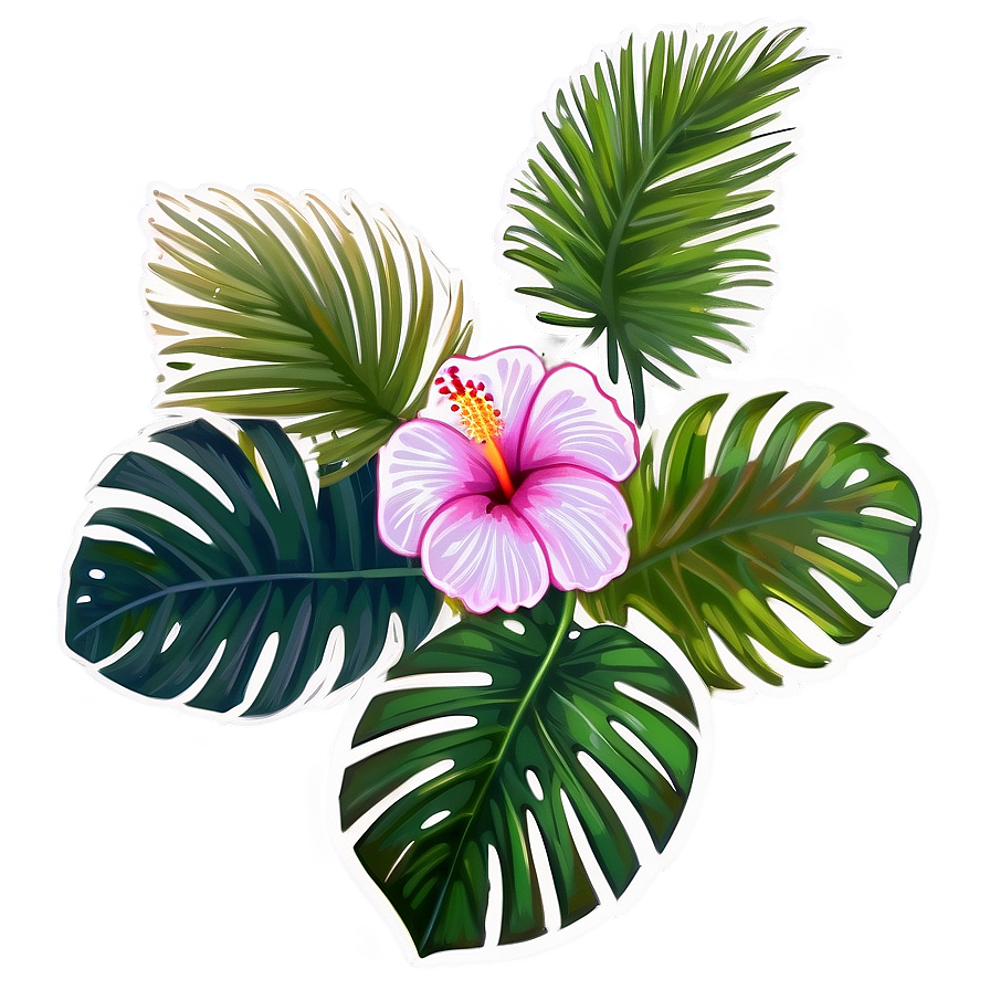 Hibiscus Sticker Art Png 06272024