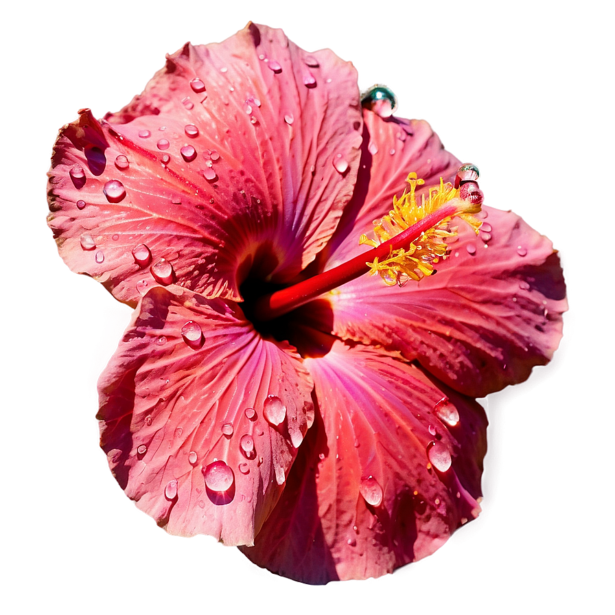 Hibiscus With Dew Png 41