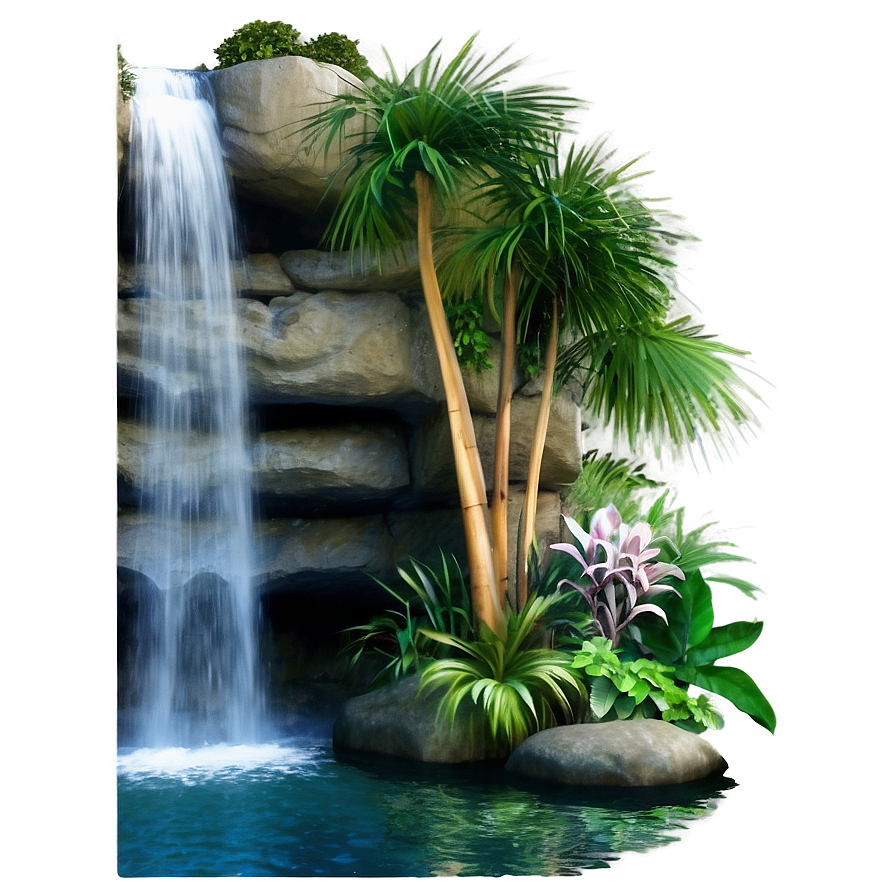 Hidden Waterfall Oasis Png Skt88