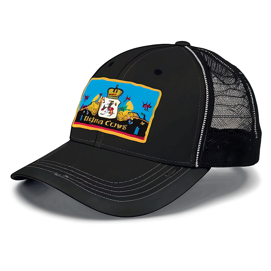 High Crown Black Trucker Hat Png 06282024