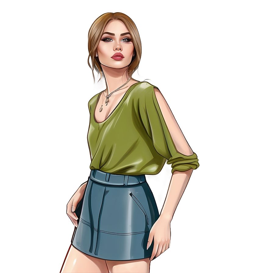 High Fashion Model Drawing Png Ycu