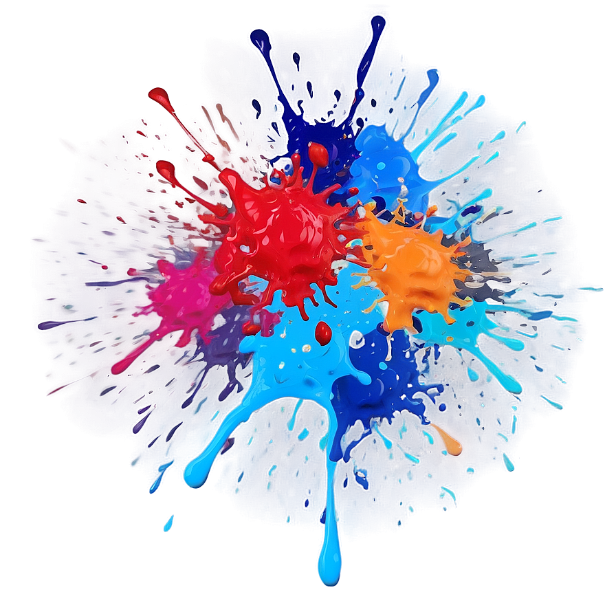 High Res Splatter Paint Effect Png Axm11