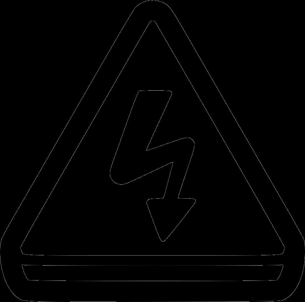 High Voltage Warning Sign Outline