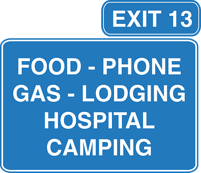 Highway Exit Services Sign Phone Mentioned