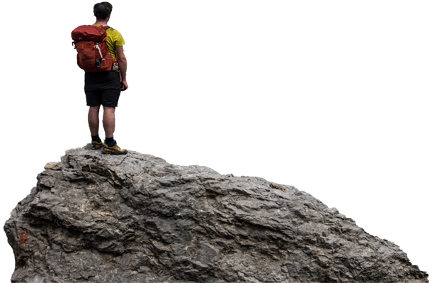 Hiker_ Overlooking_ Summit