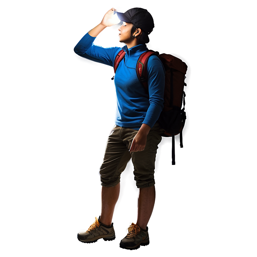 Hiker With Headlamp Png 48