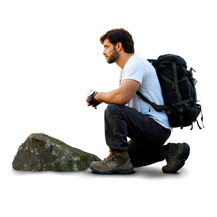 Hiker With Headlamp Png Wci54