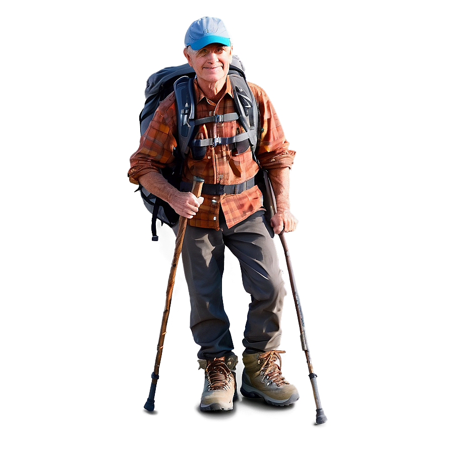 Hiker With Walking Stick Png Fqe24