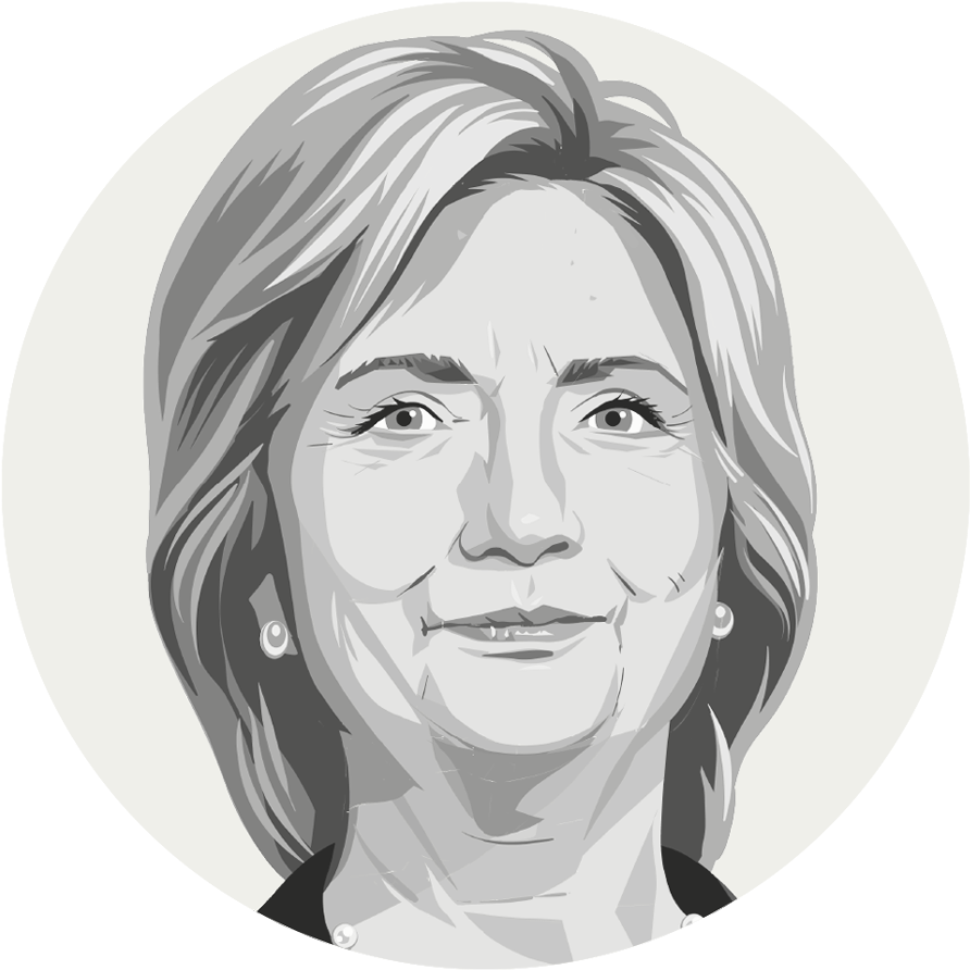 Hillary Clinton Portrait Greyscale