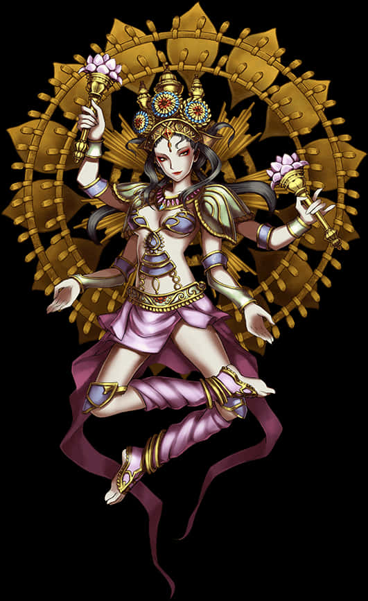 Hindu Goddess Lakshmi Illustration