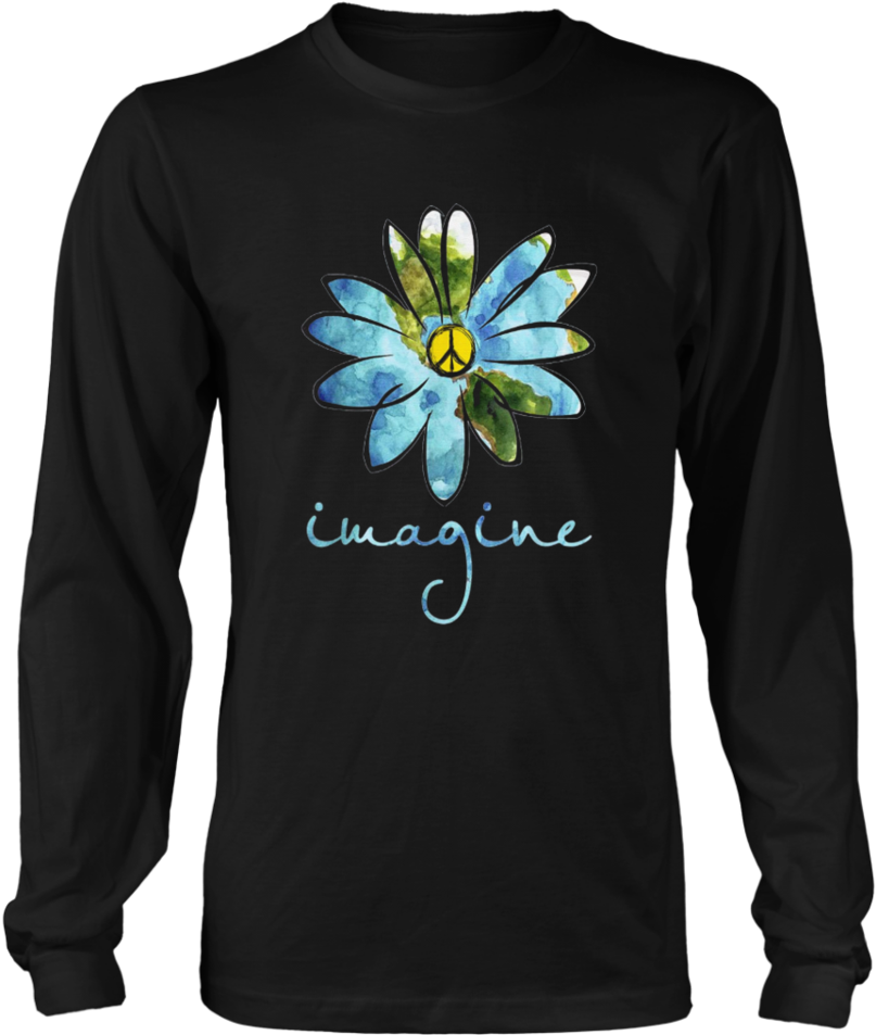 Hippie Imagine Peace Flower Long Sleeve Shirt