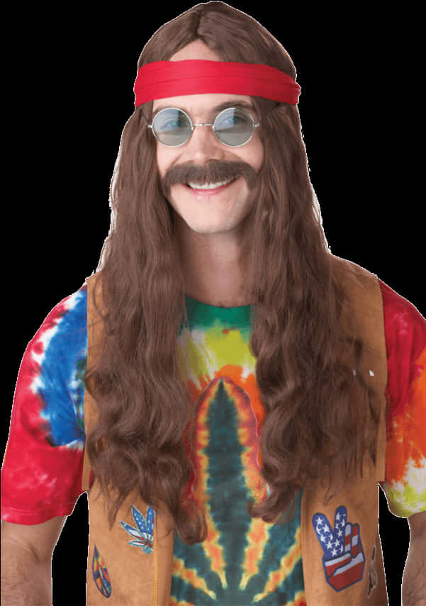 Hippie Manwith Long Hairand Headband