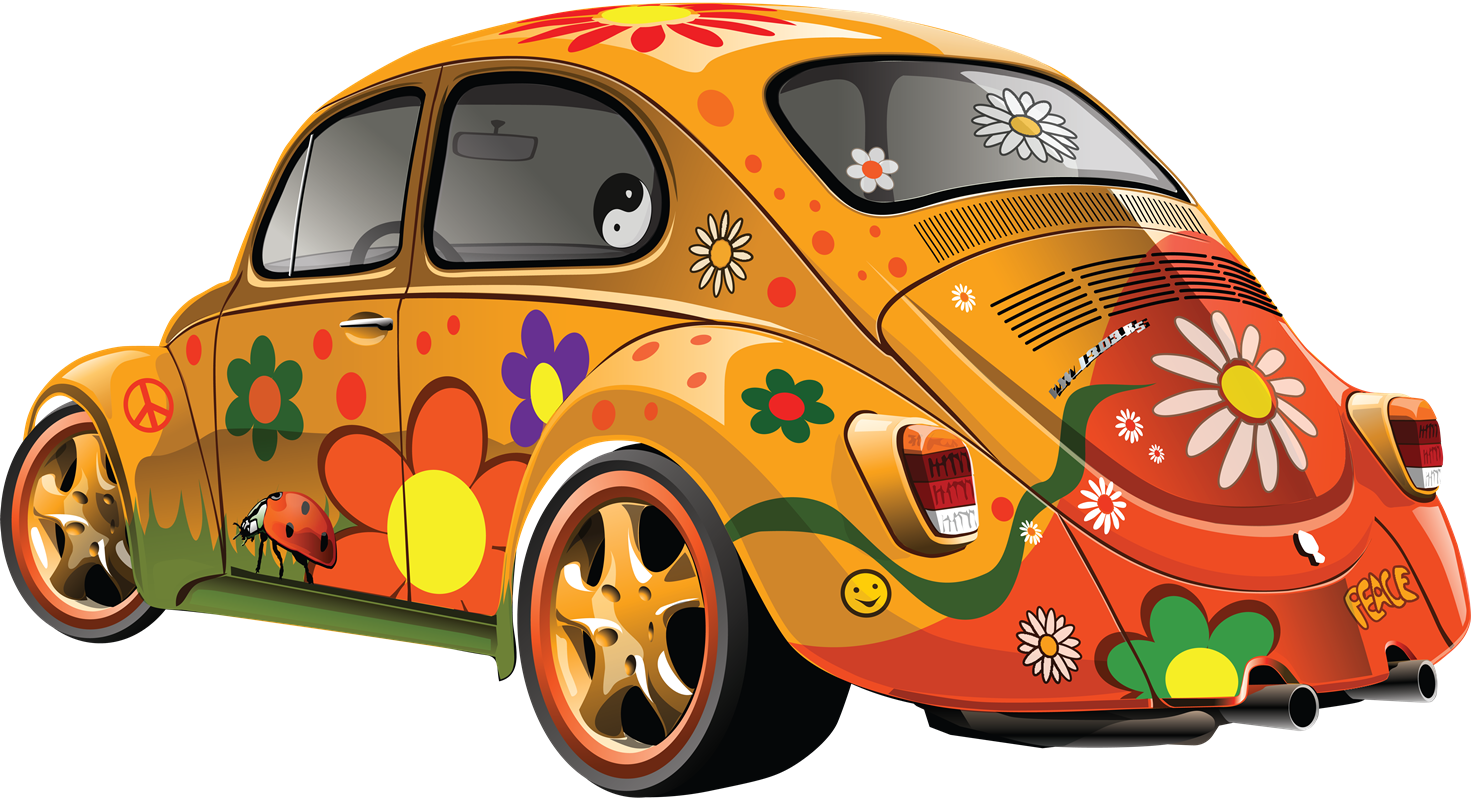 Hippie Volkswagen Beetle