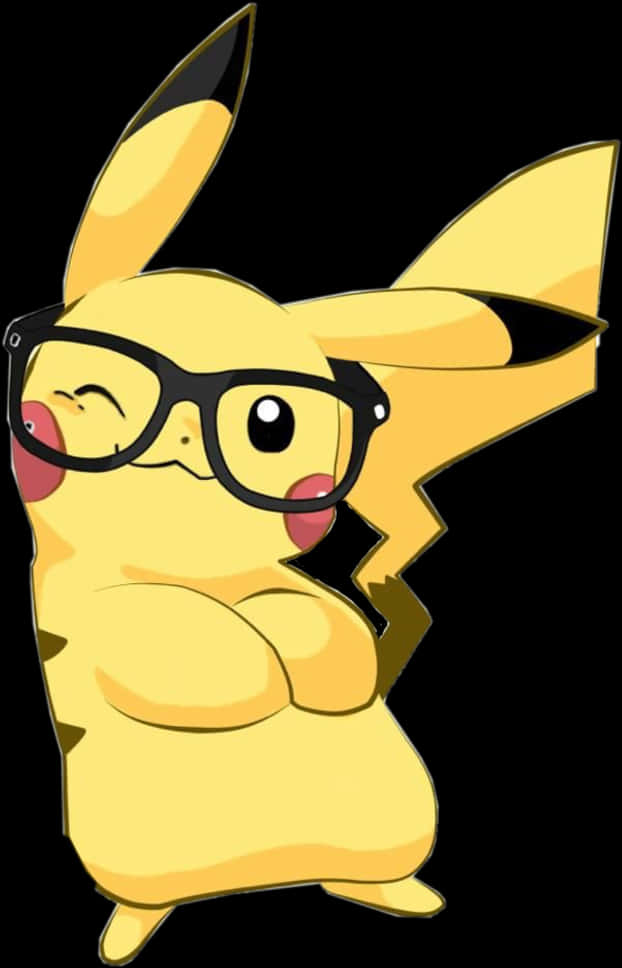 Hipster Pikachu Illustration