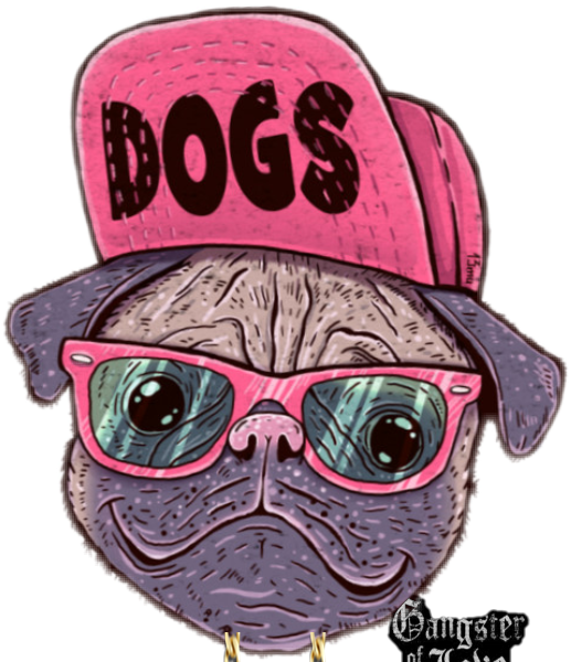 Hipster Pug Illustration