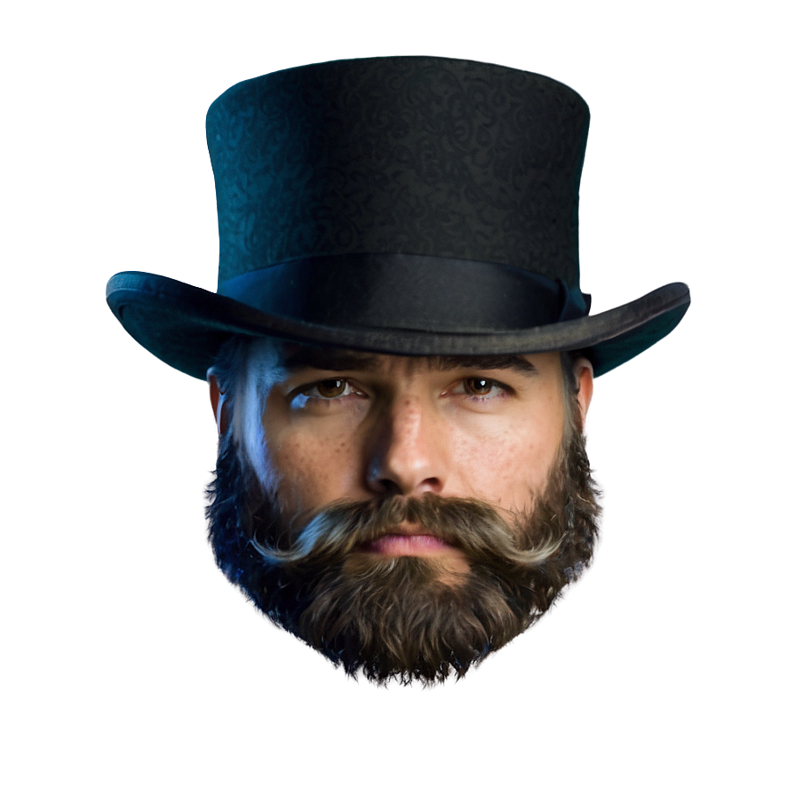 Hipster Top Hat And Beard Png Icj