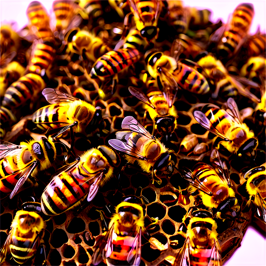 Hive Surrounded By Bees Png Vbb