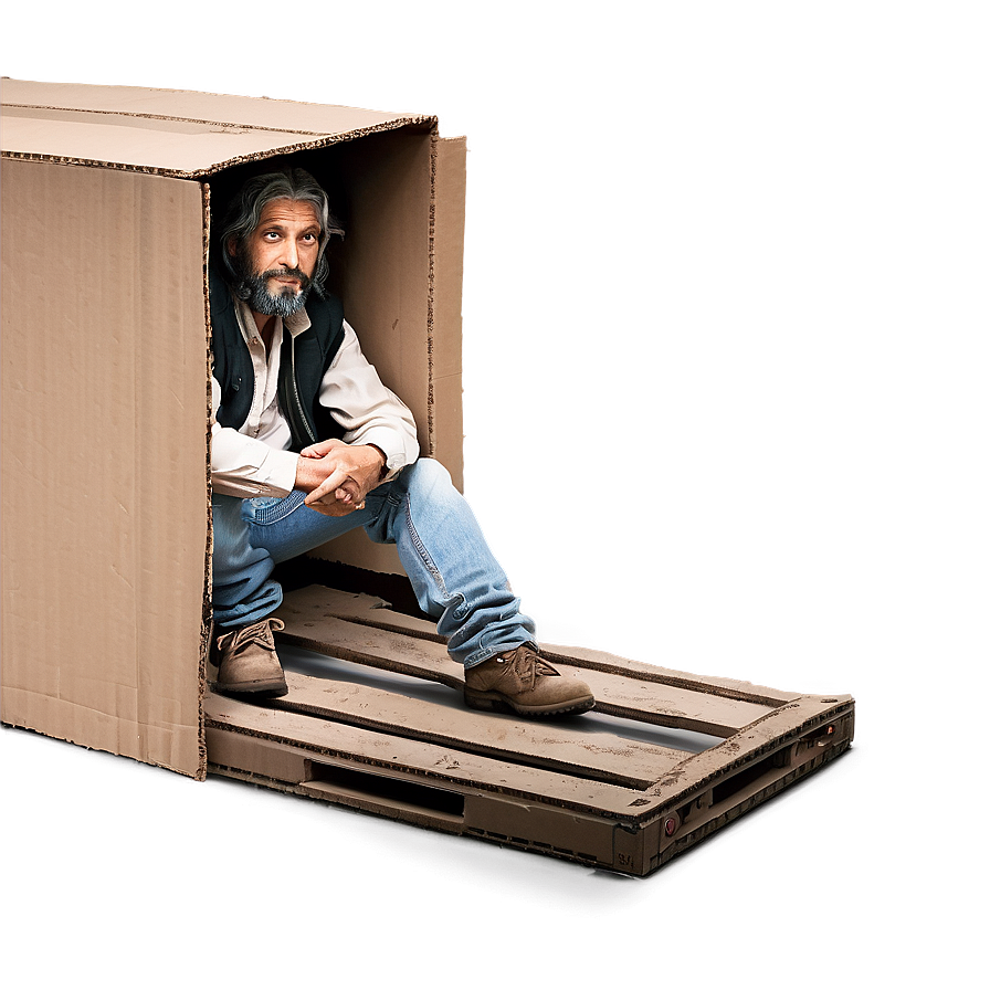 Hobo In Cardboard Box Png Vsp