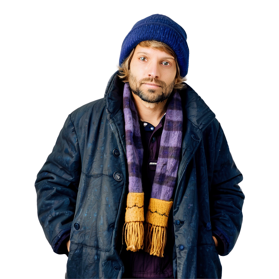 Hobo In Winter Coat Png Bhf