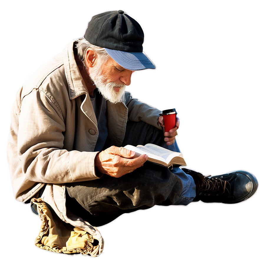 Hobo Reading A Book Png 66