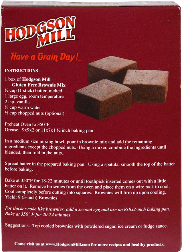 Hodgson Mill Gluten Free Brownie Mix Instructions